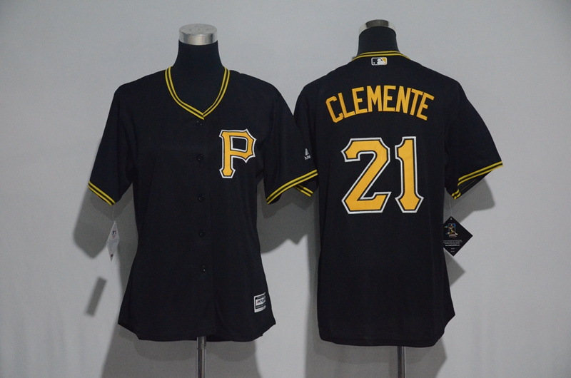 Womens 2017 MLB Pittsburgh Pirates #21 Clemente Black Jerseys